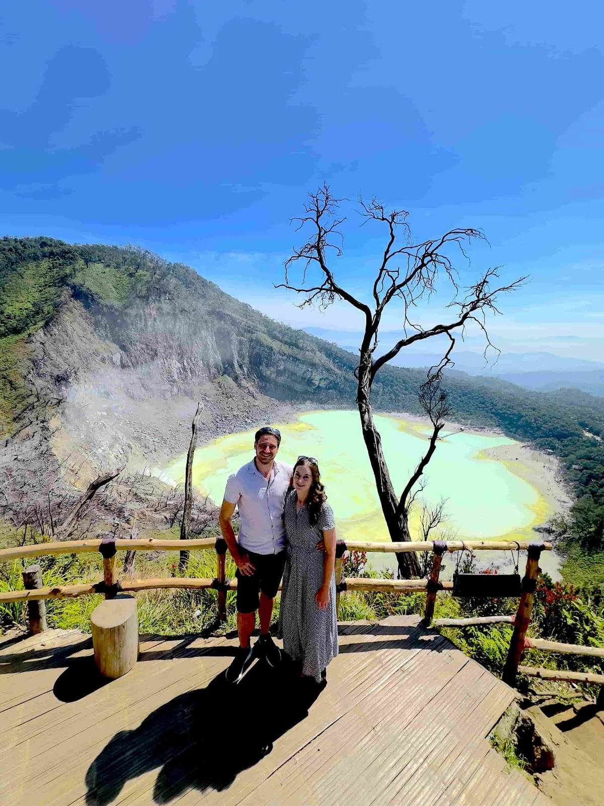 Bandung volcano tea plantation onsen